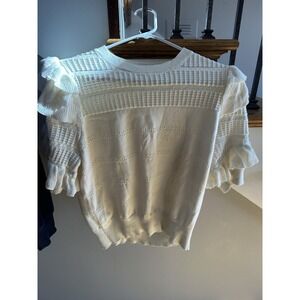 Calligraphie Ruffle Sleeve Sweater Large